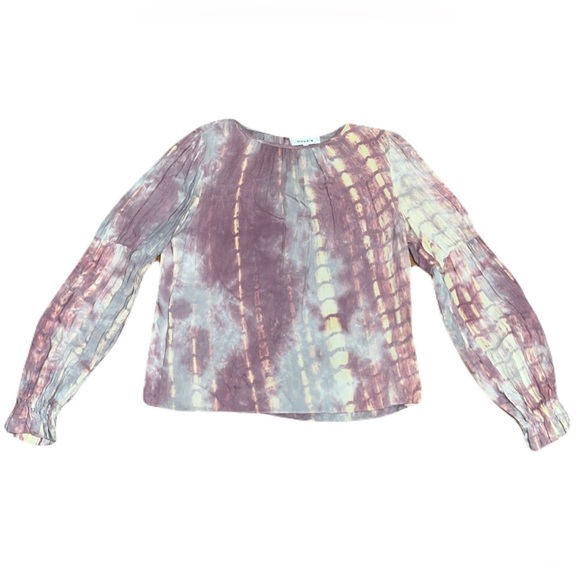 Moodie Tie Dye Puff Balloon Sleeve Blouse in Pink, size Medium - Picture 1 of 10